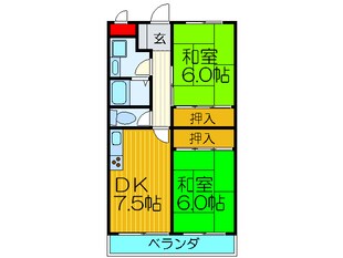 ビューテラス畷Ｂの物件間取画像